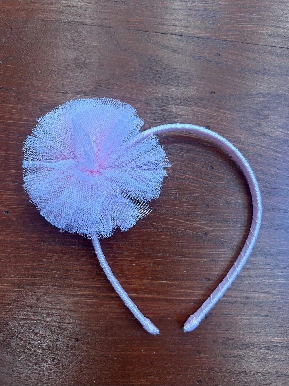 Gymboree Light Pink Tulle Pom Headband